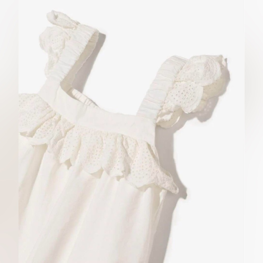 Sea Girls' Vienne Eyelet Flutter Sleeve Dress White Size 10
